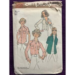 Simplicity 7057 Sewing pattern Button down shirt wingtip collar size 12